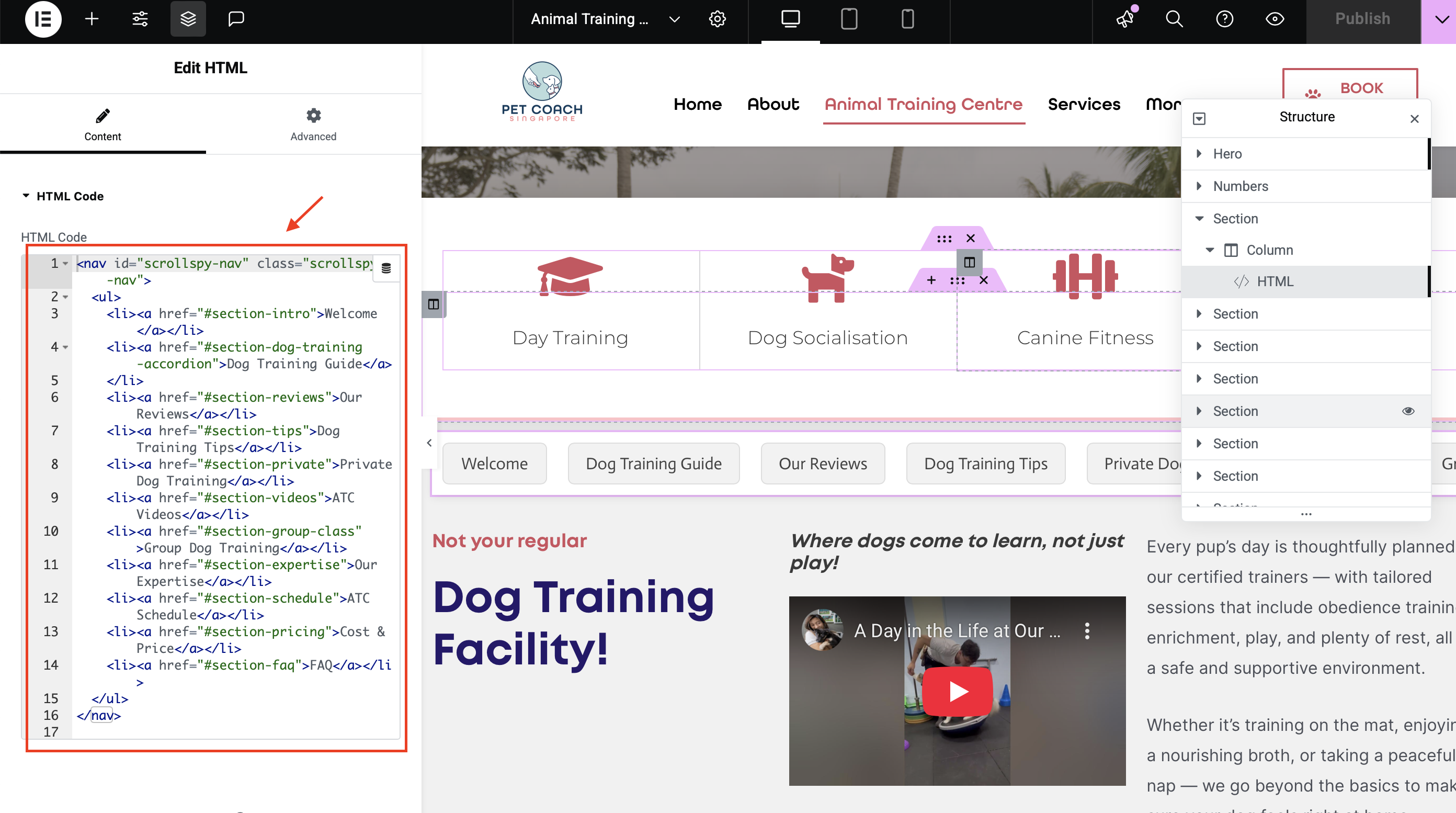 elementor html div